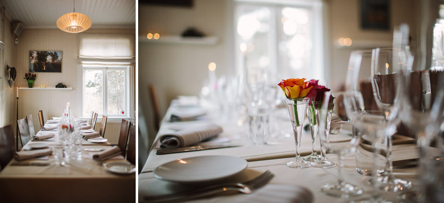 Bröllop Bockholmen Borden uppdukade för bröllopsfest p Bockholmen utanför Stockholm