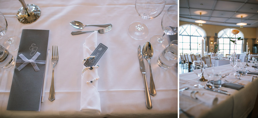 Bordsdekorationer för bröllopsfest Stjärnholms Slott 1020