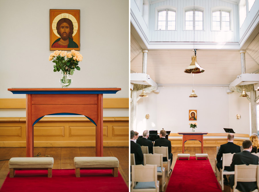 Vy över Stjärnholms kapell när gästerna väntar 1010