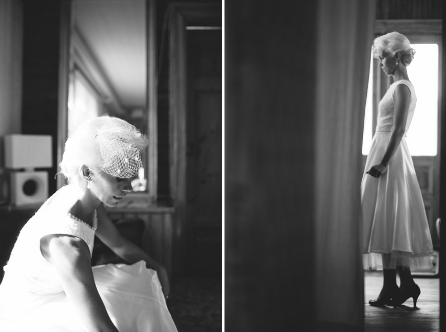 Bröllopsfotograf Hälsingland Bruden i sin hemmasydda vintage klänning