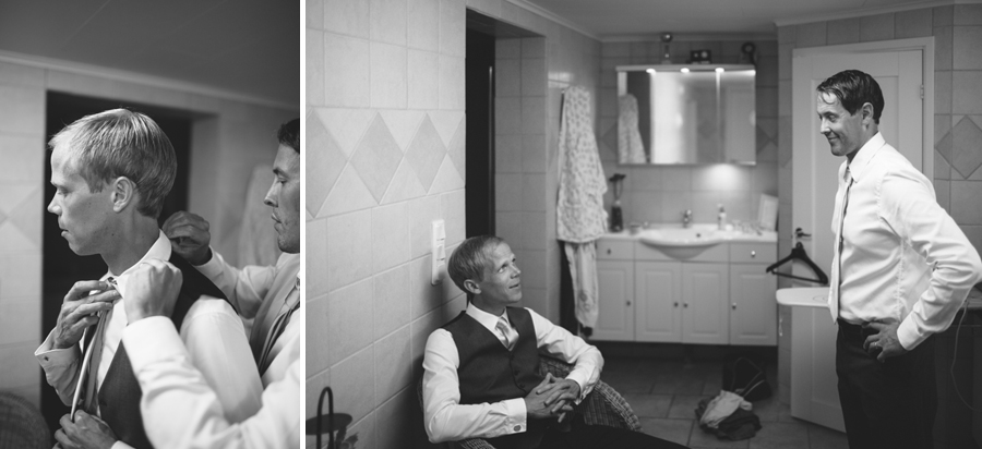 Best Man hjälper till att rätta till kragen
