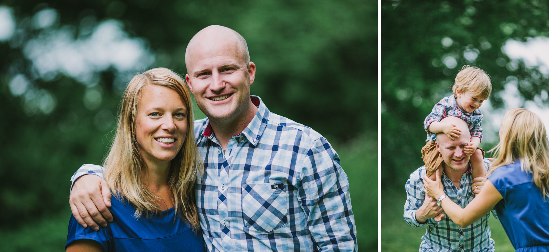 Familjeporträtt i parken