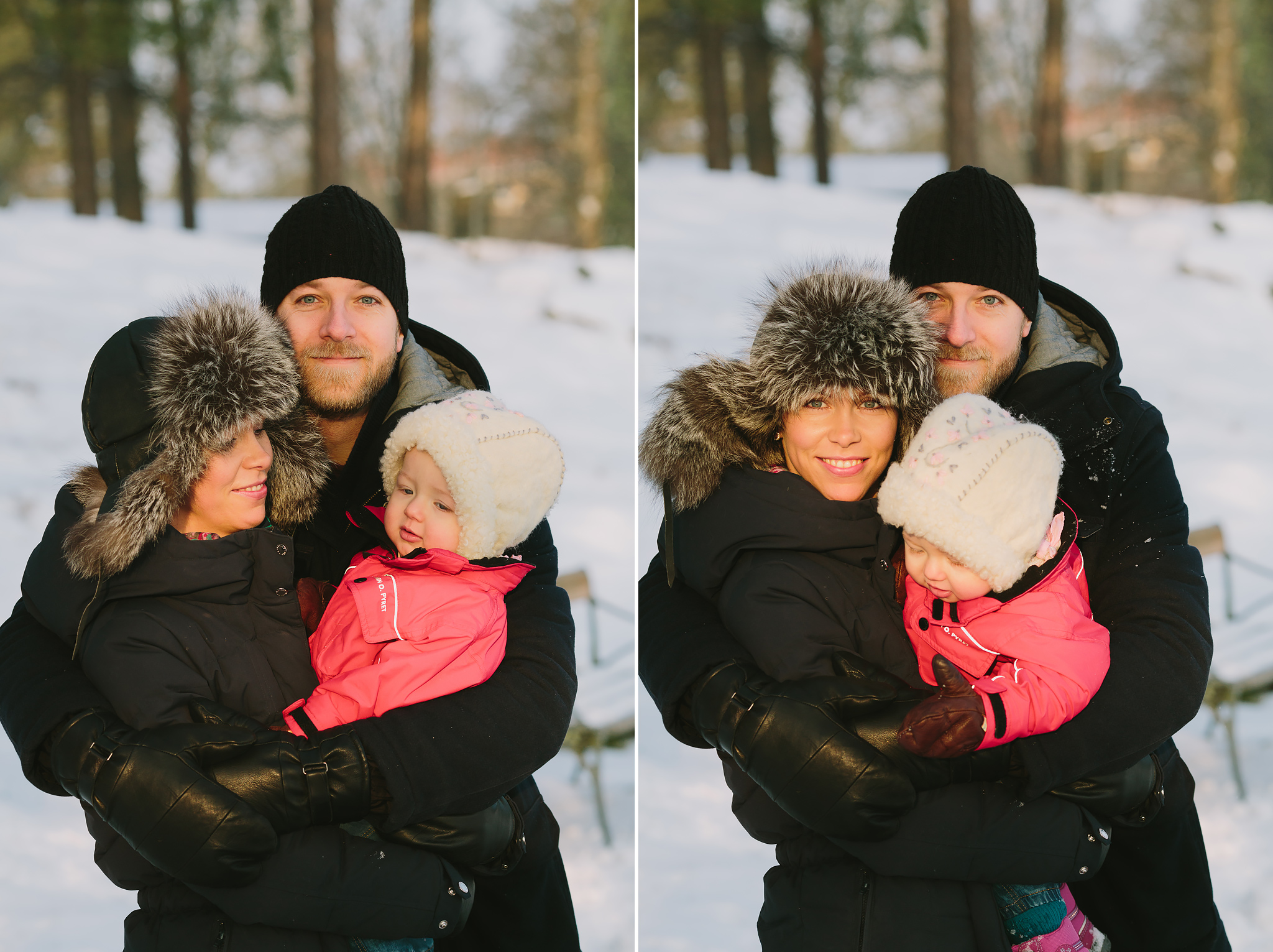 Vinterporträtt på familjen